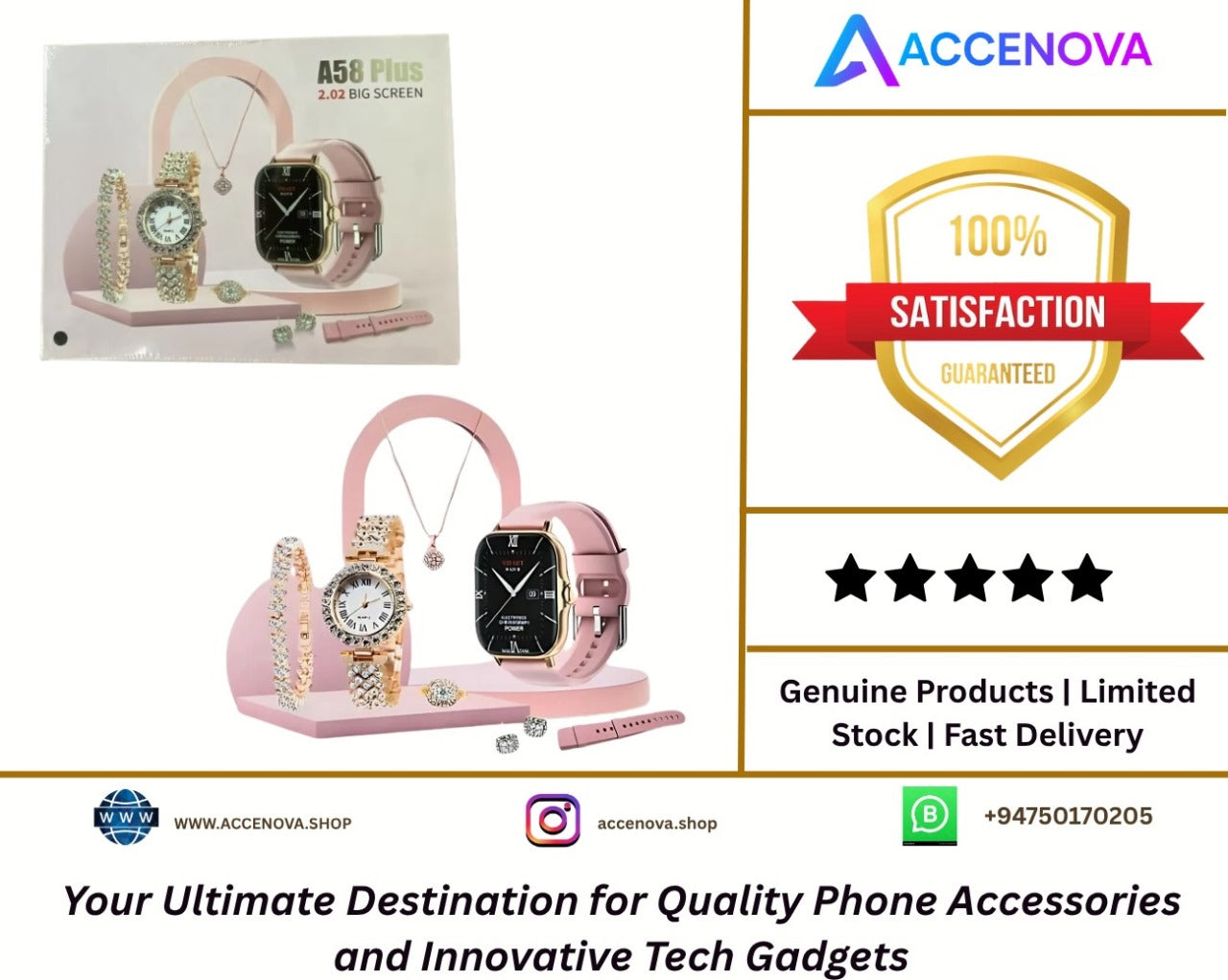 A58 PLUS – Ladies Edition Smart Watch