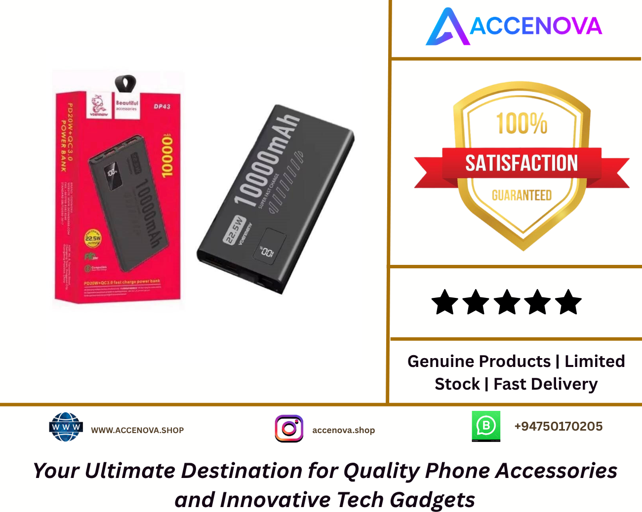 DP43 10000mAh PD20W Fast Charging